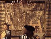 VERMEER VAN DELFT, Jan The Art of Painting (detail) est oil on canvas
